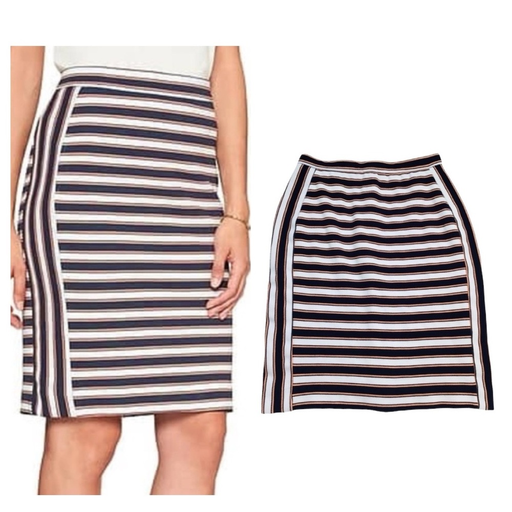 BANANA Republic Rayon Blend Vertical Horizontal Stripe Skirt Stretch Pencil 00P